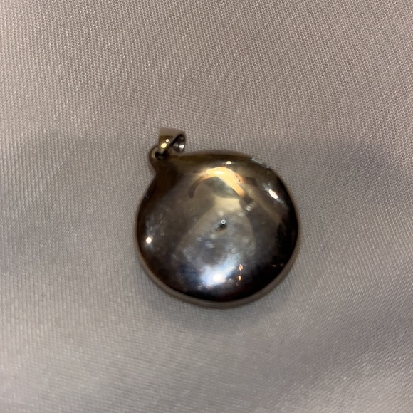 Floral silver puffed 925 pendant - Picture 3 of 7